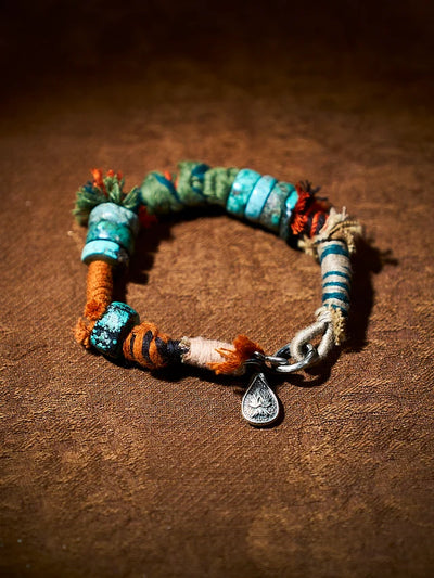Wealth Harmony Balance | Turquoise, Silk & Sterling Silver Talisman for Spiritual Balance
