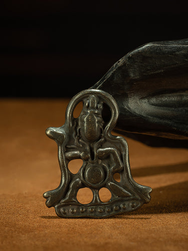 Yuan Dynasty Style Tibetan Mighty Chanadodje Vajra-Hand Old Meteorite Iron Pendant