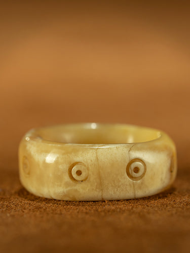 Qing Dynasty Style Tibetan Seven-Point Vajra Old Round Bead Ring