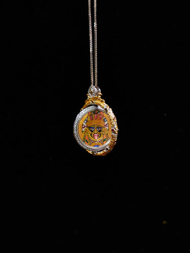 18K Gold Jachik Lhamo Prosperity Dual-Sided Thangka Pendant