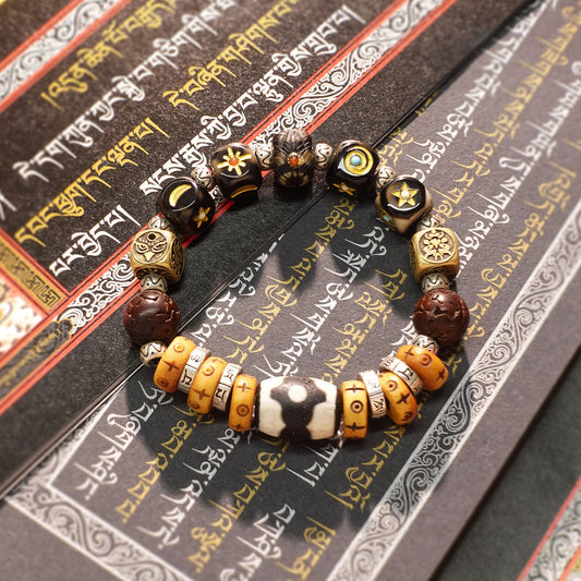 Guardian’s Gift Prosperity & Protection Tibetan Dzi Bead Bracelet