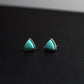 Emerald Wealth Triad – Turquoise Prosperity Energy Stud Earrings