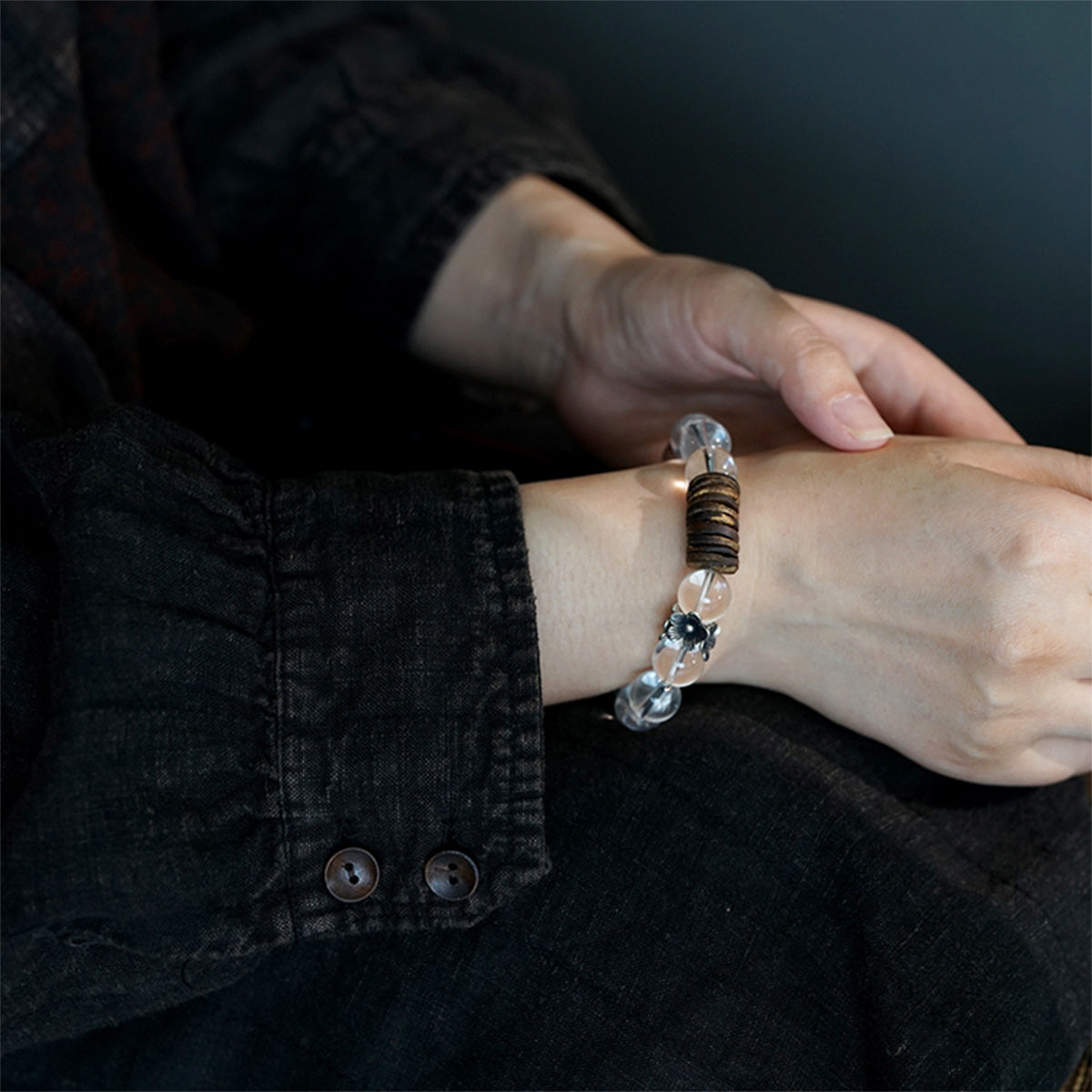 Serenity Quartz & Agarwood Energy Bracelet