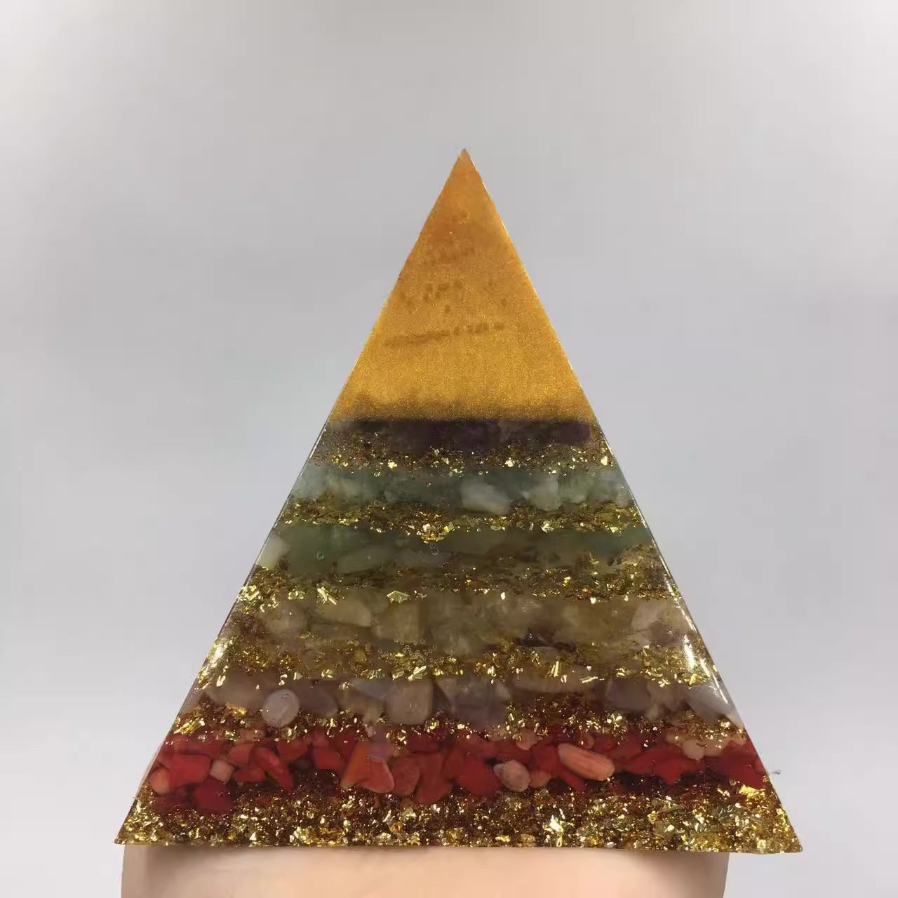 Tibetan High Dimensional Energy | Epoxy Crushed Stone Pyramid Ornaments