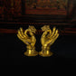 Qing Dynasty Lotus Flower Buddha Hand Gilded Tibetan Ritual Item Antique Pure Tibetan