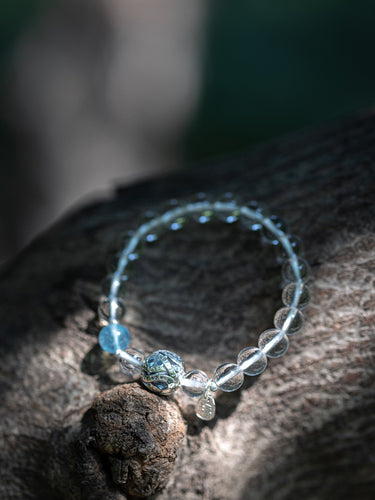 Hundred Syllable Mantra White Crystal Bracelet | Purification, Karma Cleansing & Spiritual Renewal