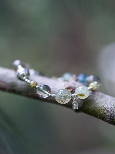 Green Tara Heart Mantra Phantom Quartz Bracelet