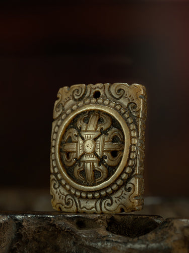Qing Dynasty Style Cross Vajra Tibetan Ritual Pendant