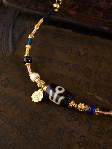 Noble Guidance & Destined Fortune – Guardian Dzi Bead Red Agate Handmade Necklace