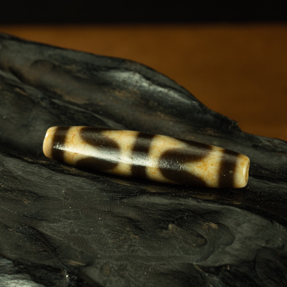 Yellow Tooth Double Tiger Teeth Old Dzi Beads Tibetan Millennium Dzi Beads Calcification