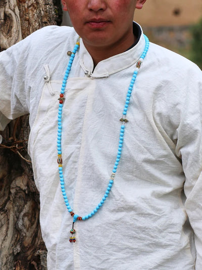 108 Bead Turquoise Agate Mala Necklace