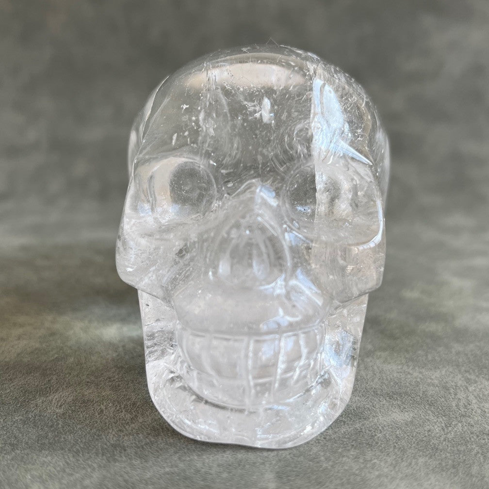 Quartz Crystal Skull Expands Psychic Energy Tibetan White Crystal