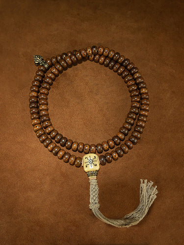 Qing Dynasty Style Tibetan Large Star & Moon Bodhi 108-Bead Mala