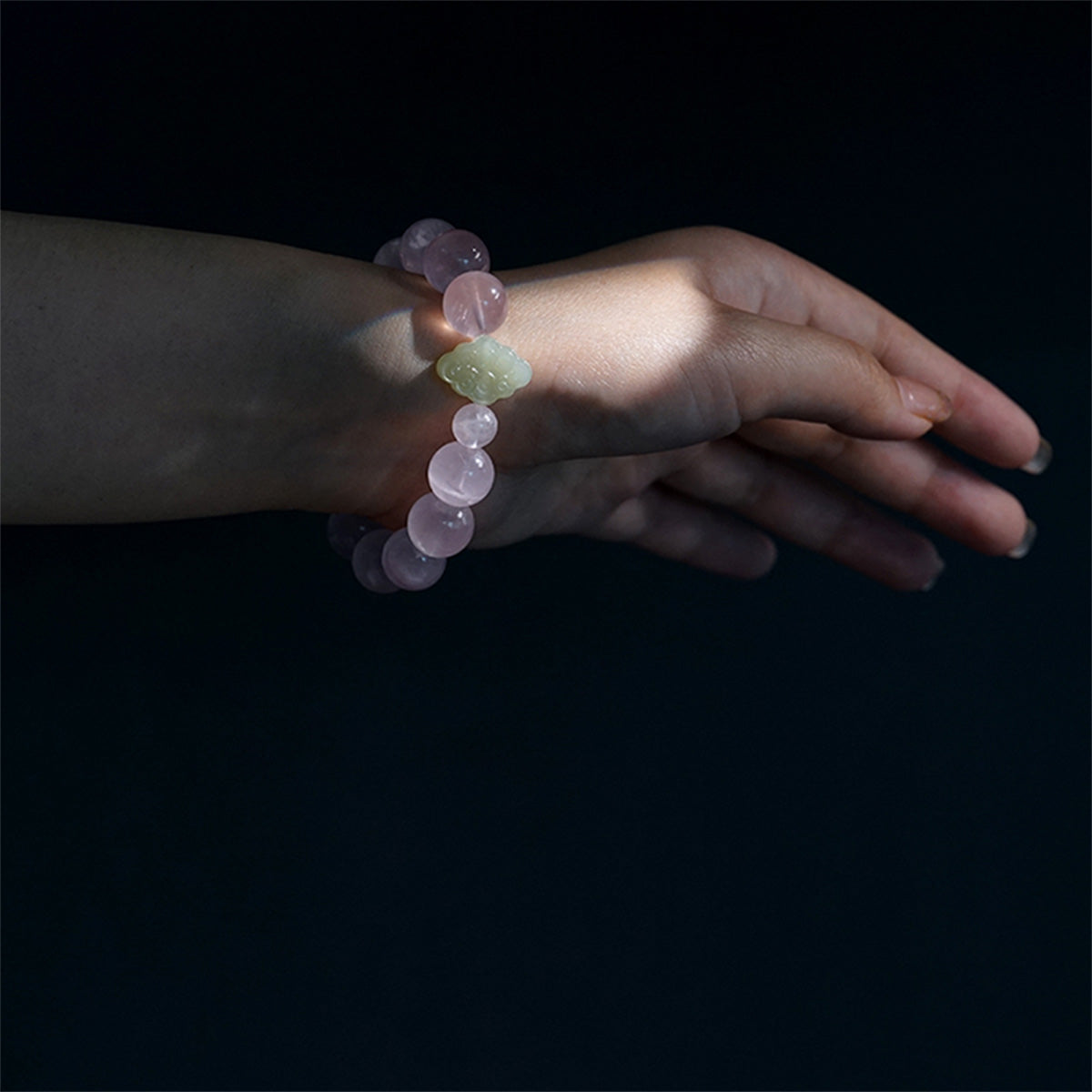 Rose Quartz and Hotan Jade Love Energy Bracelet