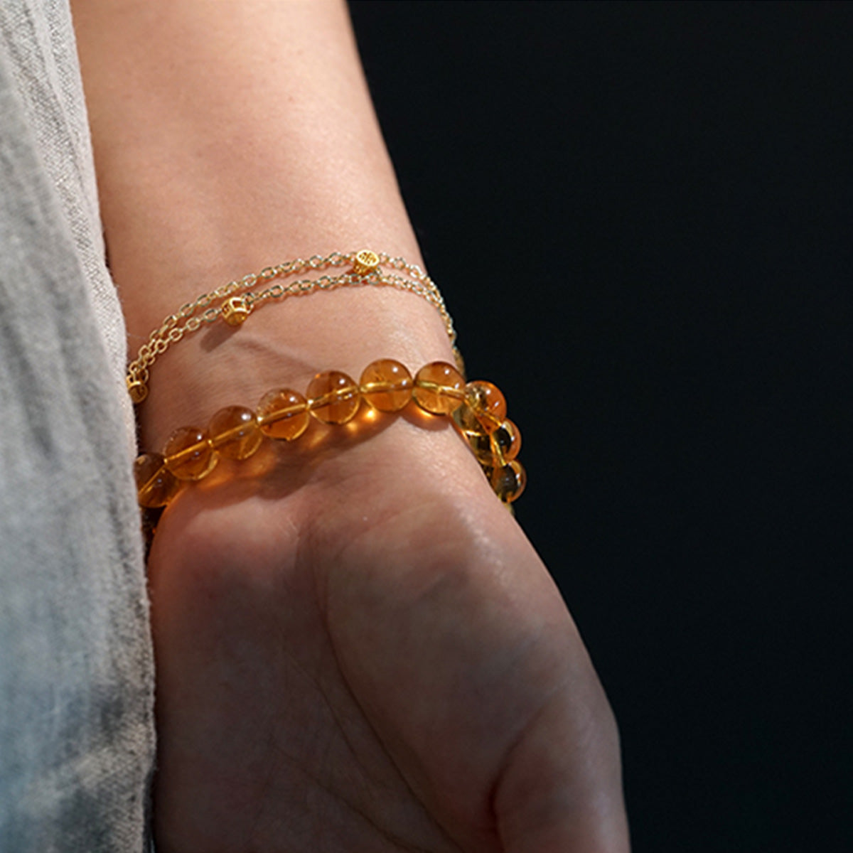 Citrine Prosperity Sandalwood Bracelet