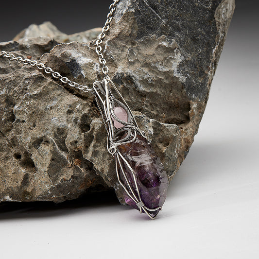 Spiritual Energy Super 7 Amethyst Silver Pendants