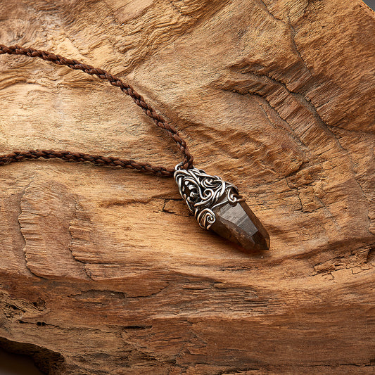 The Force Energy Smoky Quartz Silver Pendants