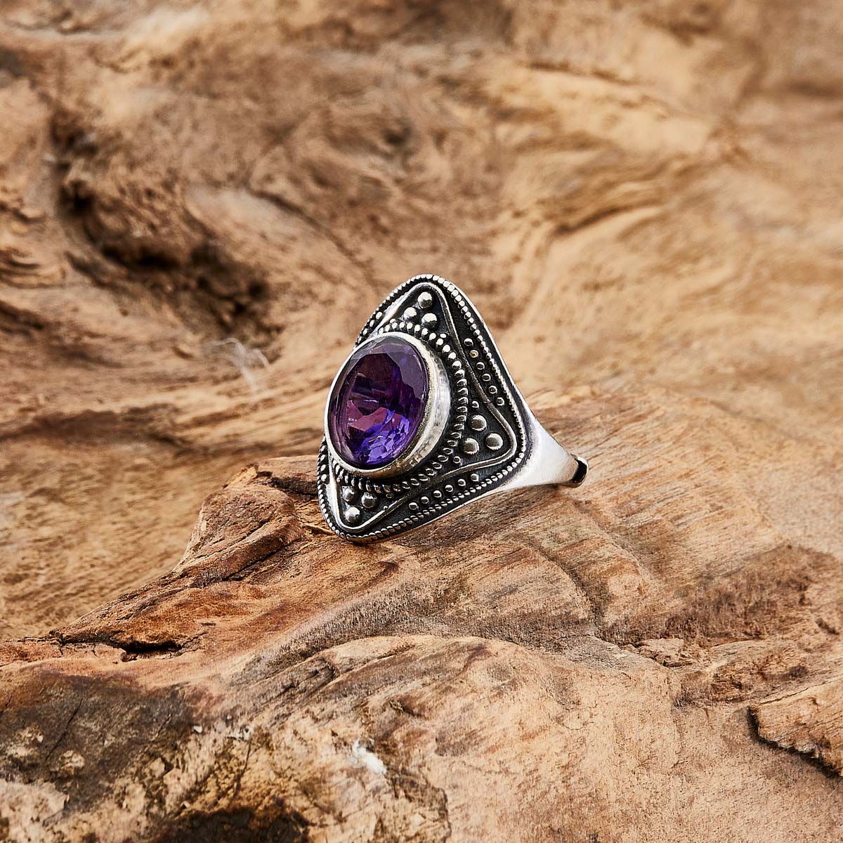 Spiritual Energy Amethyst Sterling Silver Rings