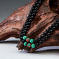 Protection Energy Obsidian and Turquoise Mala Necklace