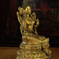 Qing Dynasty Green Tara Statue Tibetan Antique Buddha Statue  Gilt Ganzi Temple Pure Tibetan