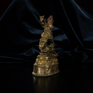 Ming Dynasty Statue of Yama, the Lord of the Underworld Antique Tibetan Buddhist Statue Gilded Tibet Pure Tibetan