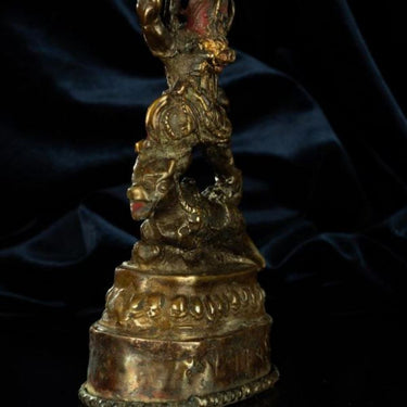 Ming Dynasty Statue of Yama, the Lord of the Underworld Antique Tibetan Buddhist Statue Gilded Tibet Pure Tibetan