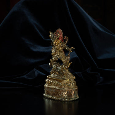 Ming Dynasty Statue of Yama, the Lord of the Underworld Antique Tibetan Buddhist Statue Gilded Tibet Pure Tibetan