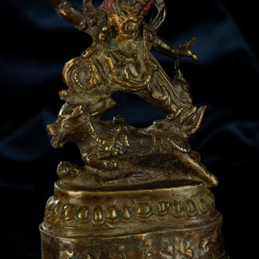 Ming Dynasty Statue of Yama, the Lord of the Underworld Antique Tibetan Buddhist Statue Gilded Tibet Pure Tibetan
