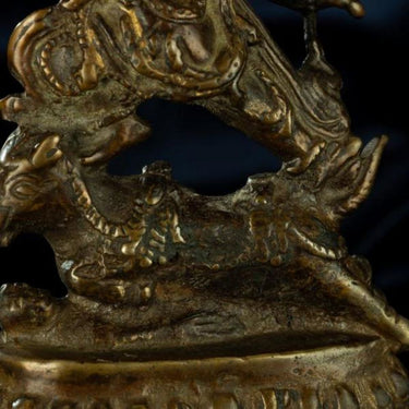 Ming Dynasty Statue of Yama, the Lord of the Underworld Antique Tibetan Buddhist Statue Gilded Tibet Pure Tibetan