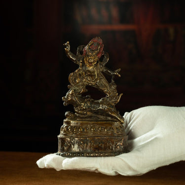 Ming Dynasty Statue of Yama, the Lord of the Underworld Antique Tibetan Buddhist Statue Gilded Tibet Pure Tibetan