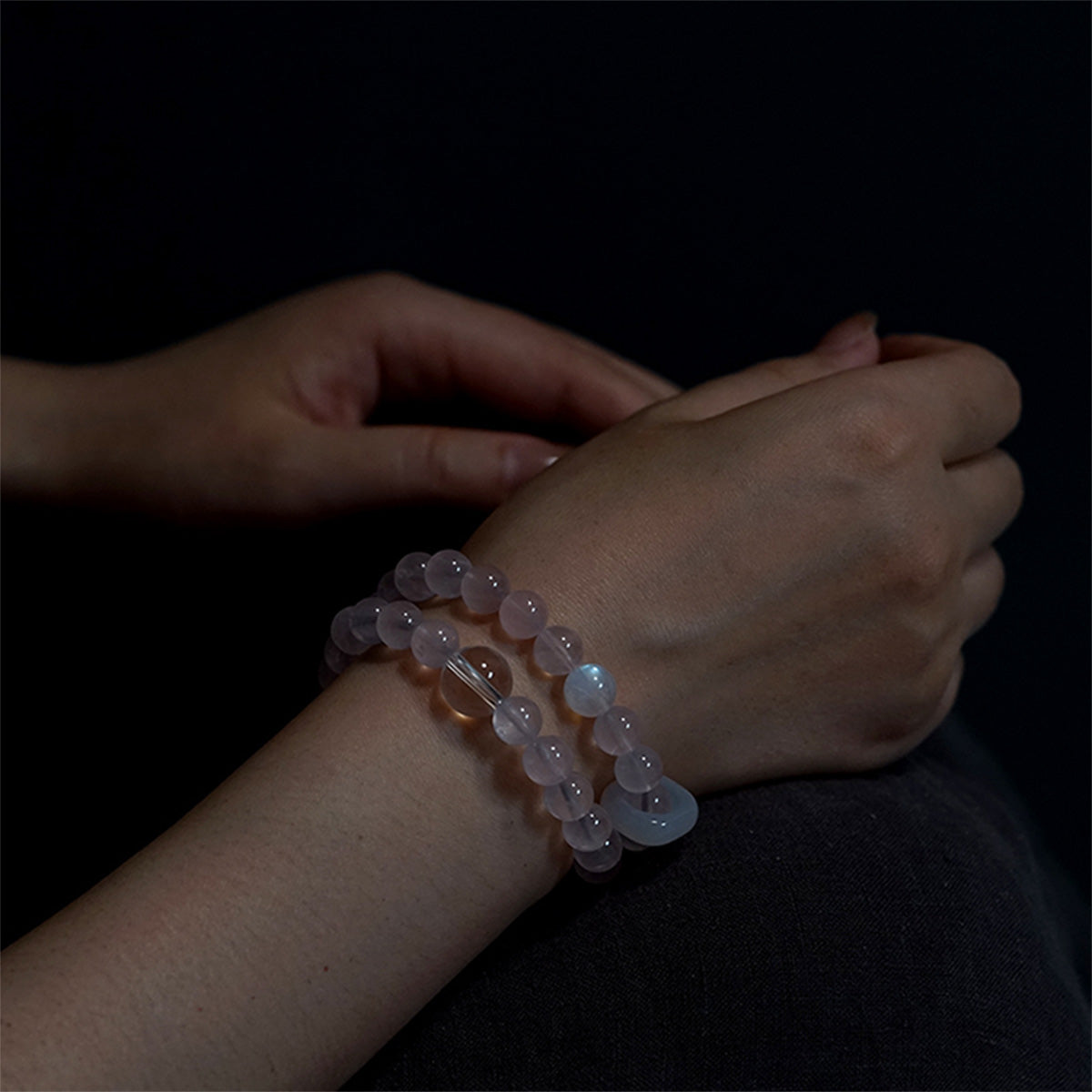 Heartfelt Love Rose Quartz and Jade Bracelet