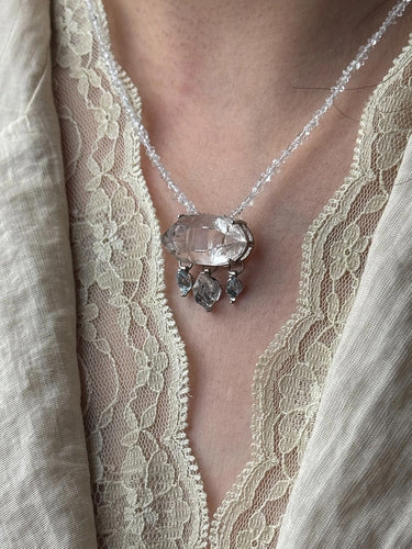 Purity Cloud Crystal Necklace | Sterling Silver Jewelry for Cleansing & Inner Clarity