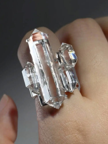 Protective Fortress Clear Quartz Ring | Ghost Castle Sterling Silver Design