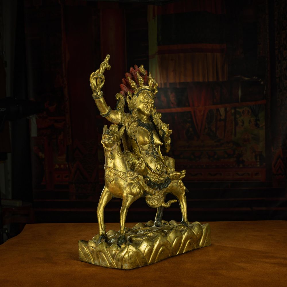 Qing Dynasty Statue of Goddess of Auspiciousness Antique Tibetan Buddhist Statue Pure Gold Tibet Pure Tibetan