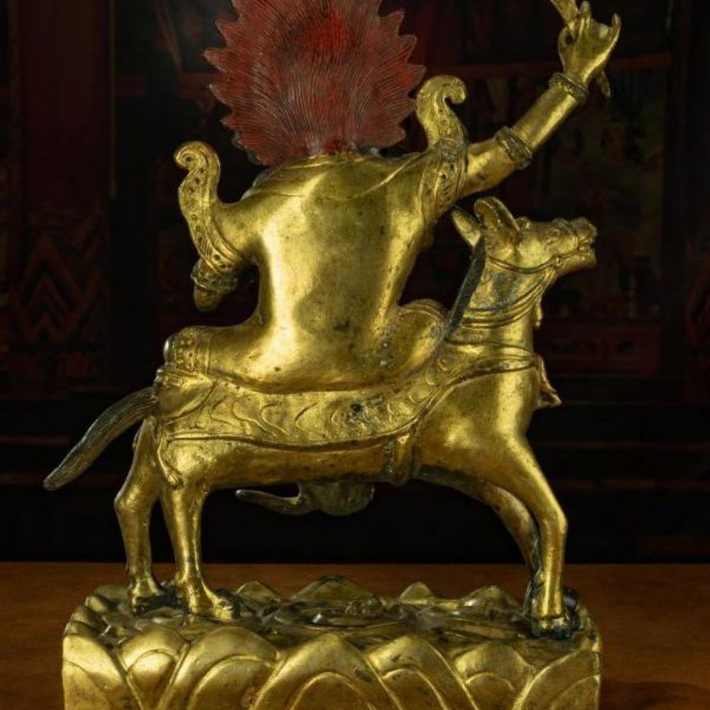 Qing Dynasty Statue of Goddess of Auspiciousness Antique Tibetan Buddhist Statue Pure Gold Tibet Pure Tibetan