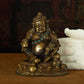 13th Century Tibetan Antique Buddha Statue Yellow God of Wealth Turquoise Inlay  Pala Style