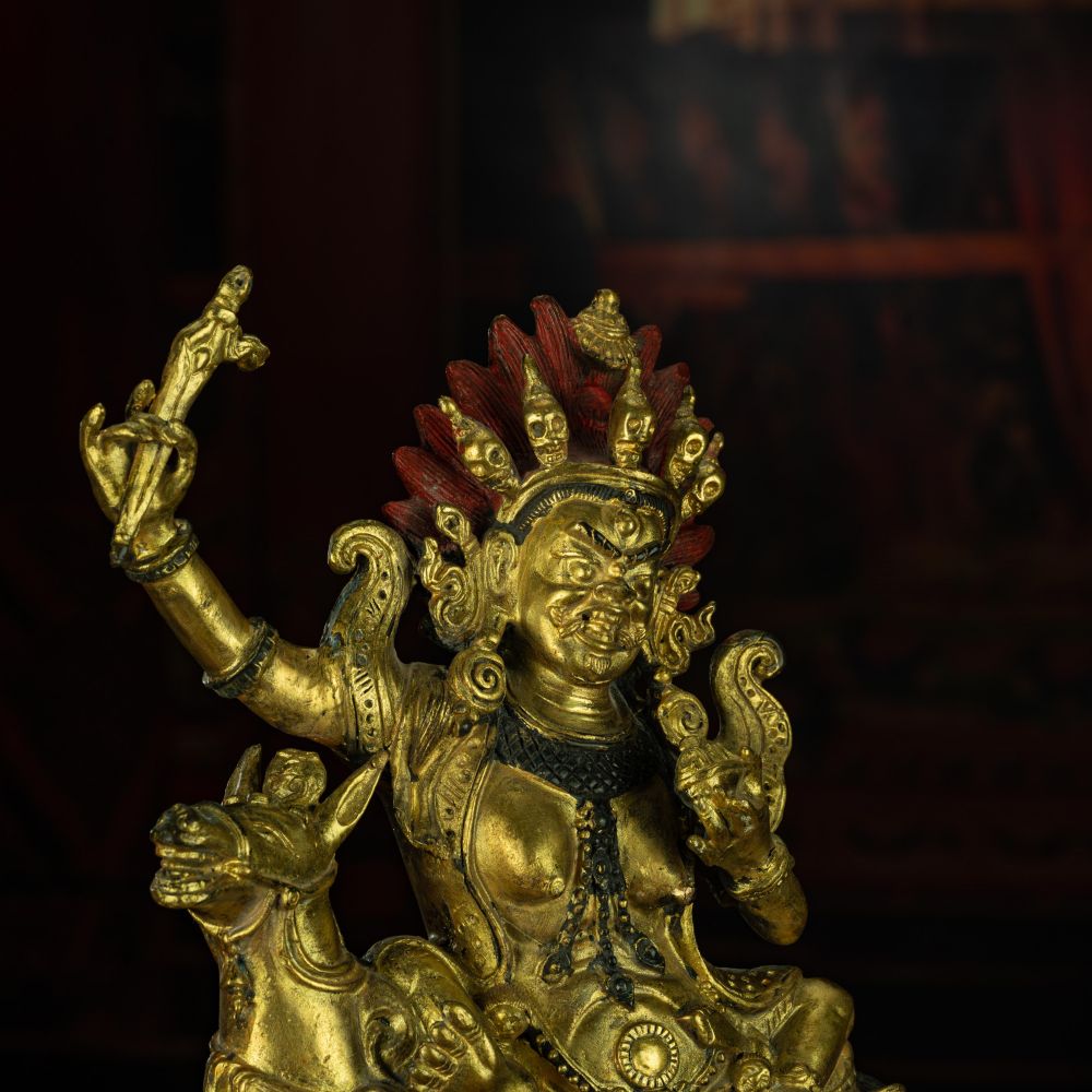 Qing Dynasty Statue of Goddess of Auspiciousness Antique Tibetan Buddhist Statue Pure Gold Tibet Pure Tibetan