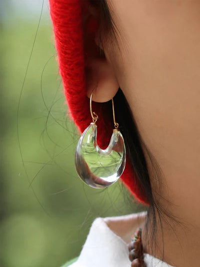 Kailash Energy Pure Essence White Crystal Silver Earrings