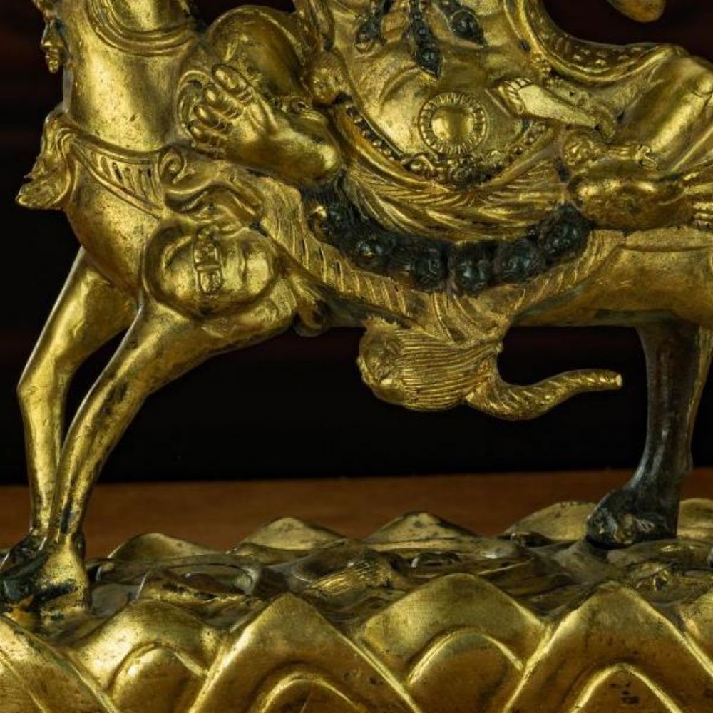 Qing Dynasty Statue of Goddess of Auspiciousness Antique Tibetan Buddhist Statue Pure Gold Tibet Pure Tibetan