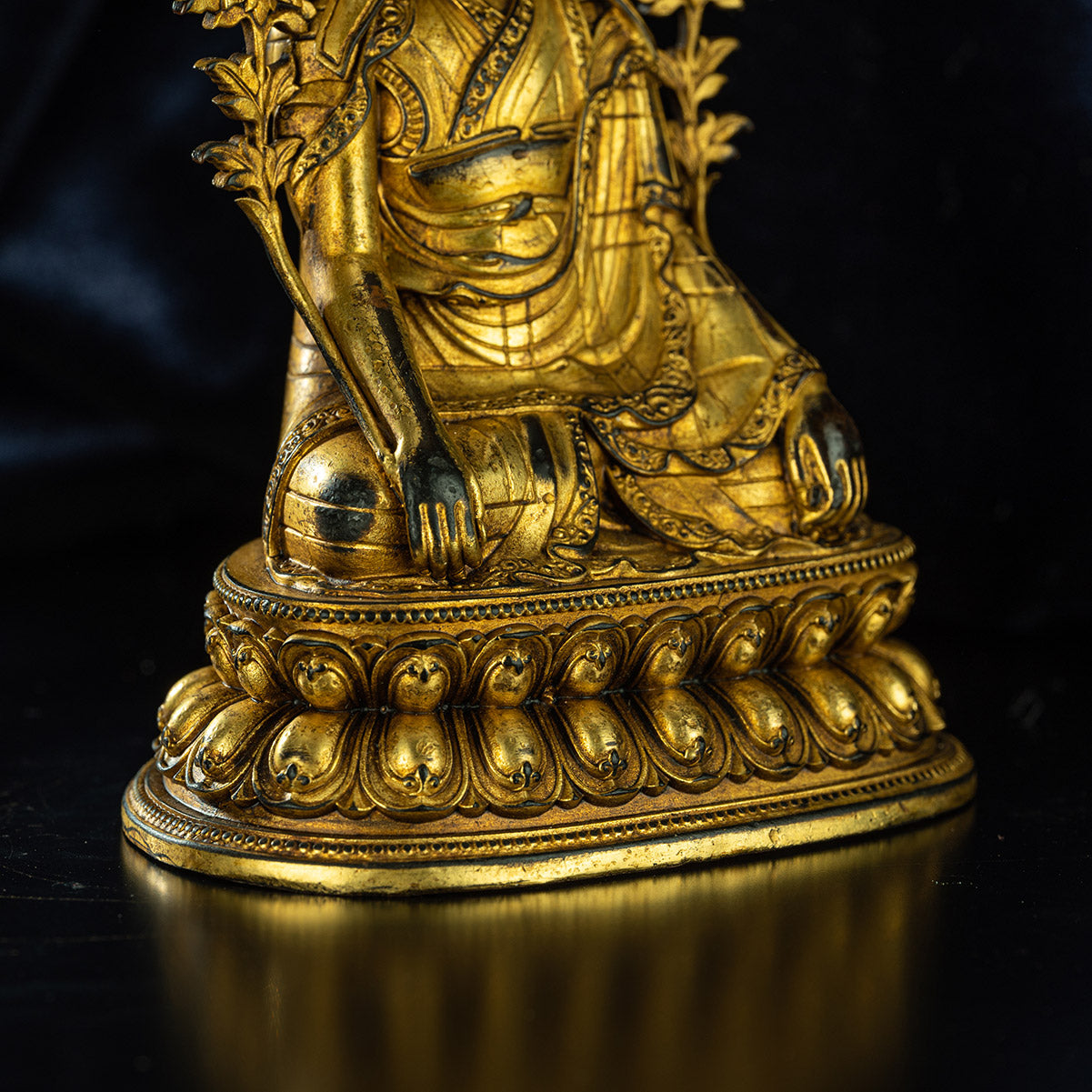 Qing Dynasty  Master Tsongkhapa Tibetan Antique Buddha Statues Man Gong Man Jin Shui  Nagqu Xiaodeng Temple Oriental Treasure