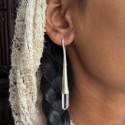 Kailash Energy Aura of Serenity Clear Quartz Earrings