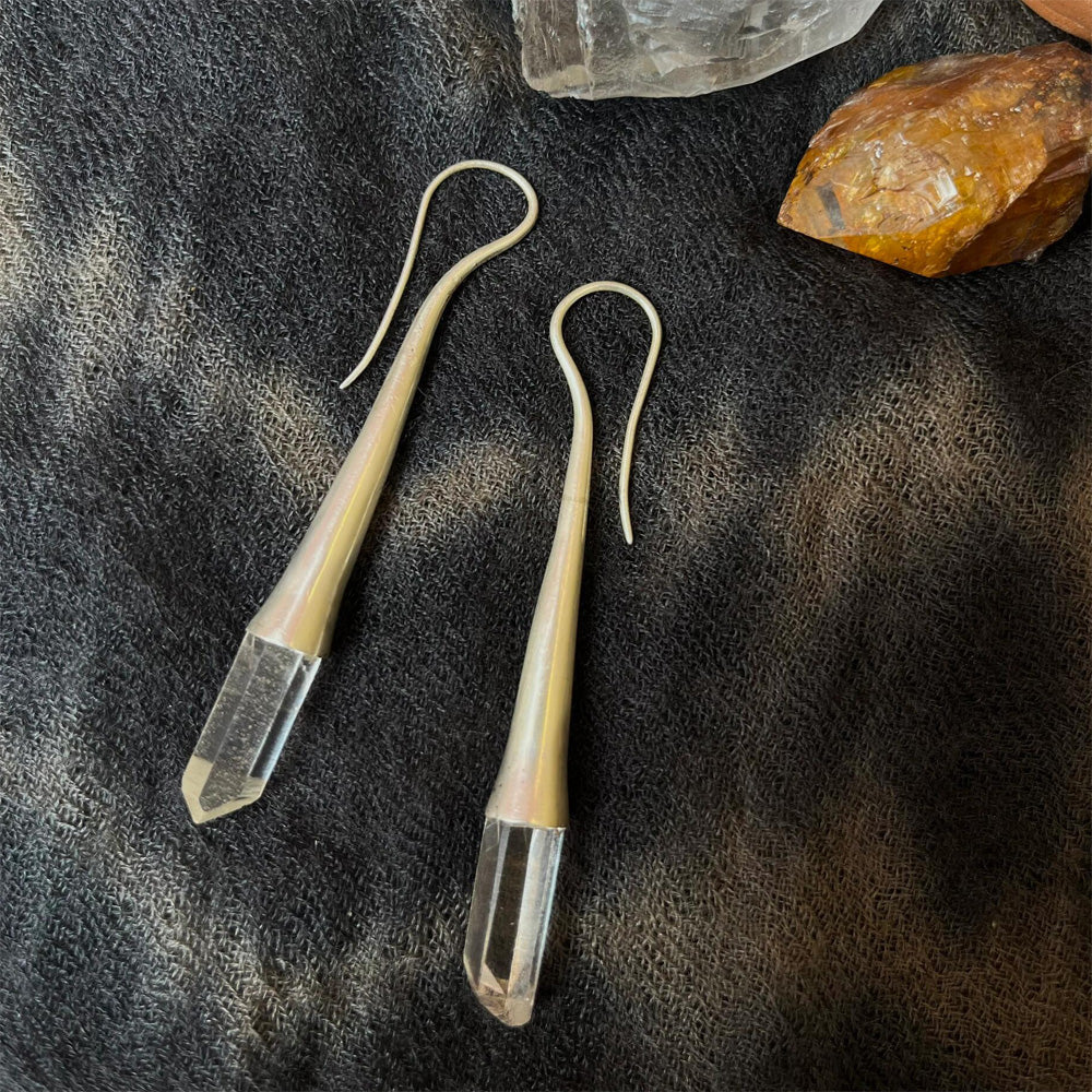 Kailash Energy Aura of Serenity Clear Quartz Earrings