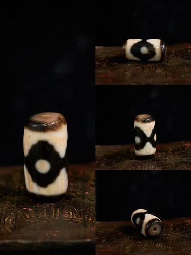 Mandala Wisdom Ancient Vermilion Cinnabar Agate Dzi Bead