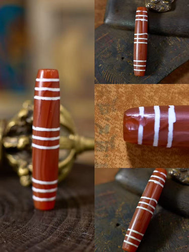 Eternal Heritage Etched Line Agate Dzi Bead