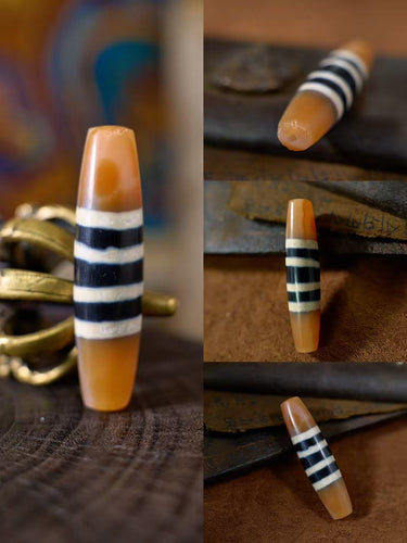 Eternal Heritage Etched Line Agate Dzi Bead