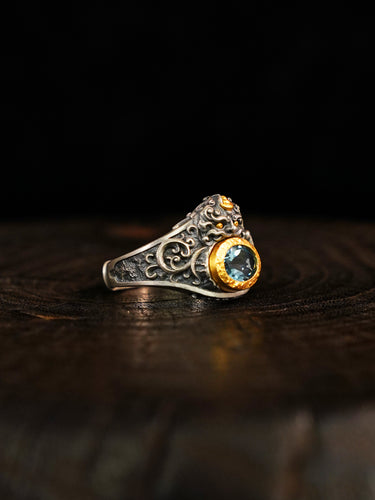 Freedom Guardian Garuda Gemstone Silver Ring