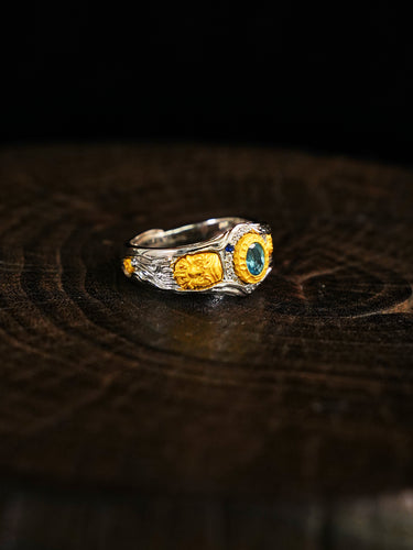 Blessing Light Zakiramu Gemstone Silver Ring