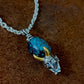 Strength Guardian Skull Turquoise 24K Gold Sterling Silver Pendant