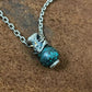 Strength Guardian Skull Turquoise 24K Gold Sterling Silver Pendant