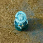 Strength Guardian Skull Turquoise 24K Gold Sterling Silver Pendant